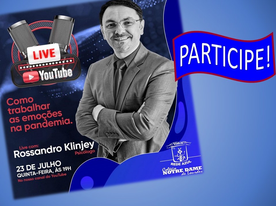 Live: Rossandro Klinjey fala sobre 'Como trabalhar as emoções na pandemia' nesta quinta 