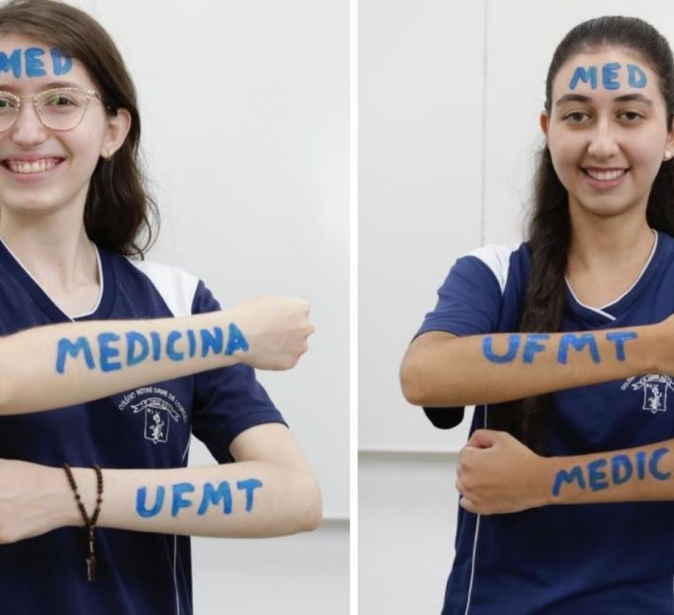 Colégio Notre Dame comemora 1ª e 18ª colocação em Medicina na UFMT