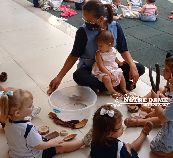 Berçário - Atividade Sensorial com elementos variados